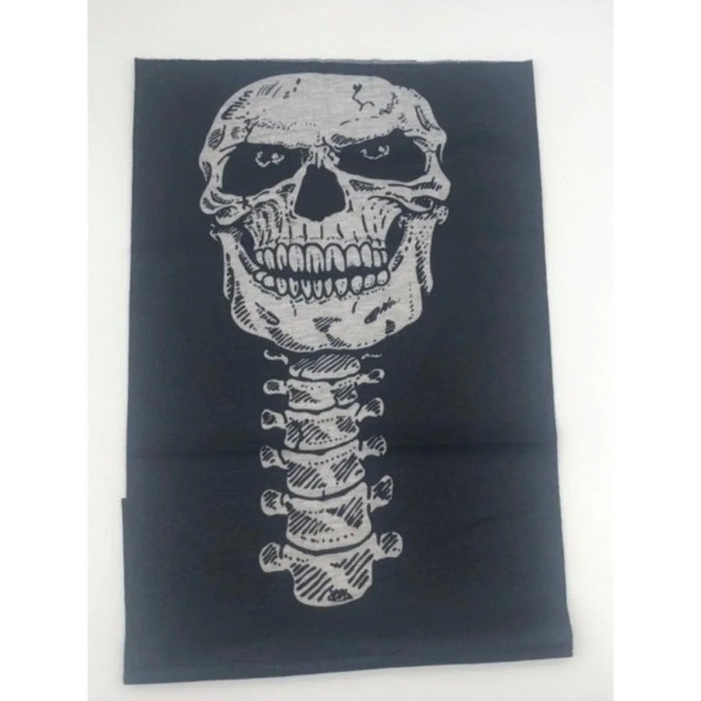 Motorcycle Helmet‎ Skull Neck Face Mask Unisex White & Black